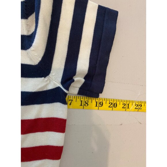 Quacker Factory Nautical Striped Knit Tunics Red & Navy Anchor Design XXS - Picture 8 of 10
